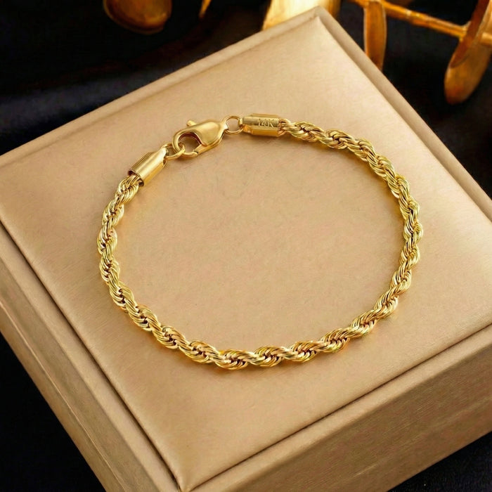 14K Gold Petal Twist Bracelet