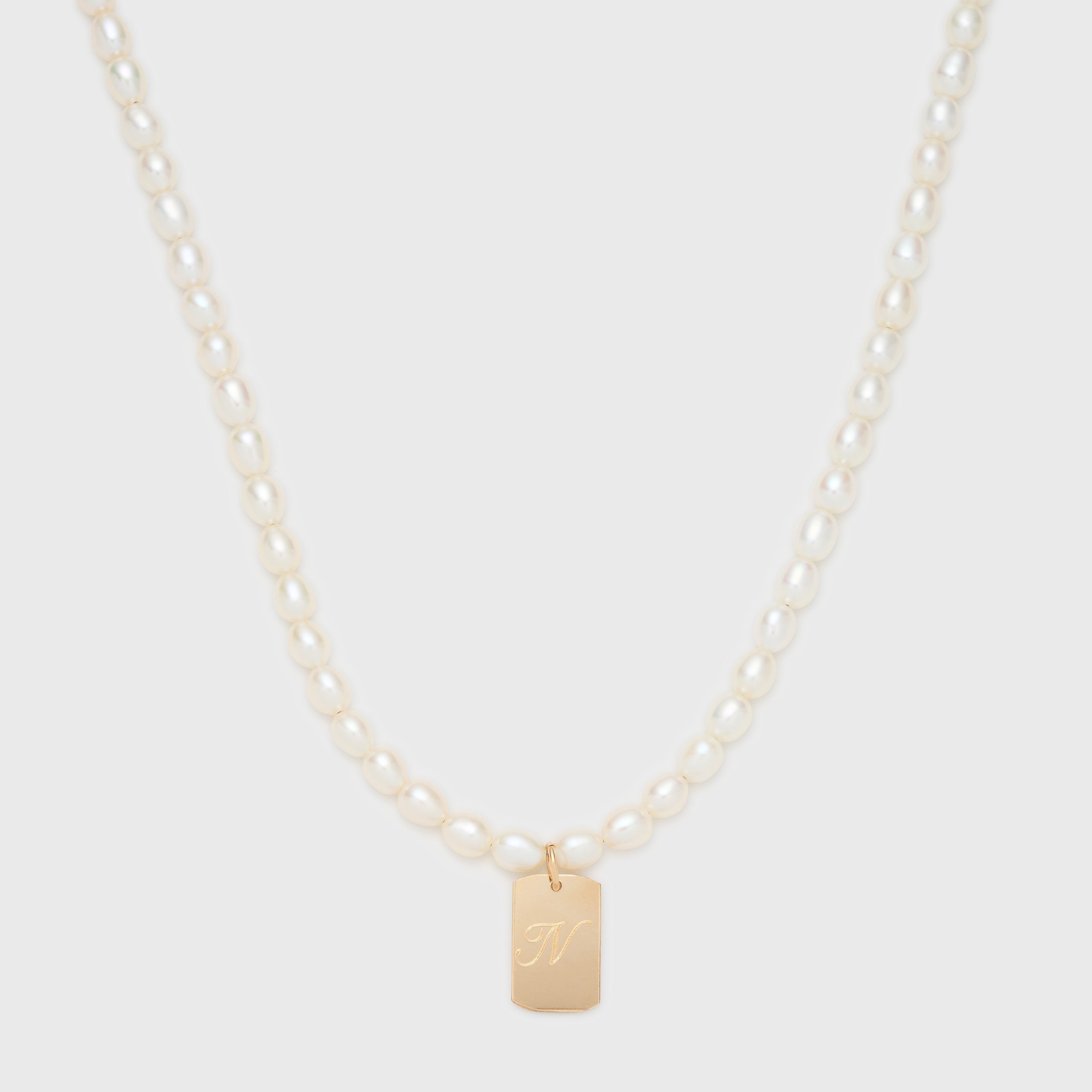 sadie dog tag initial necklace