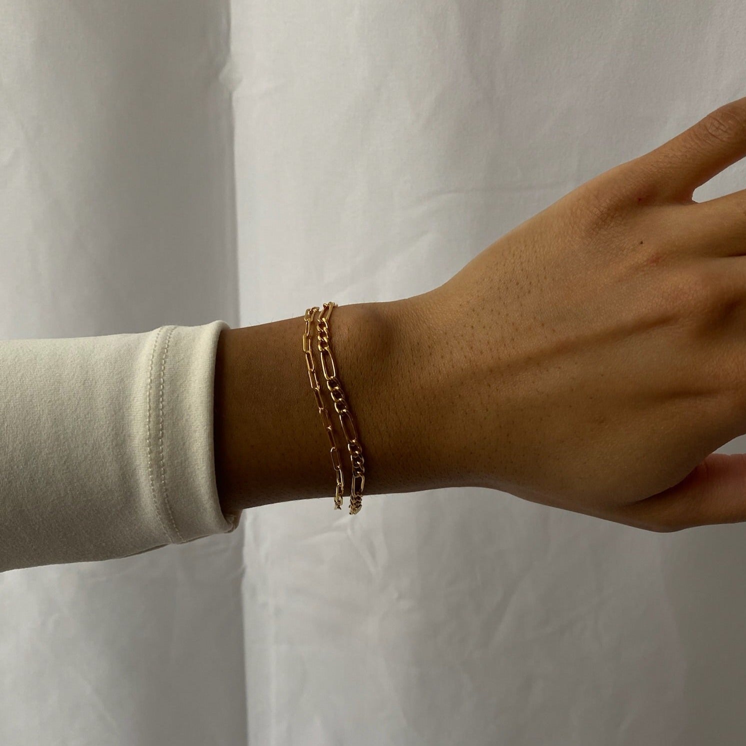 gothic + paperclip bracelet stacking set