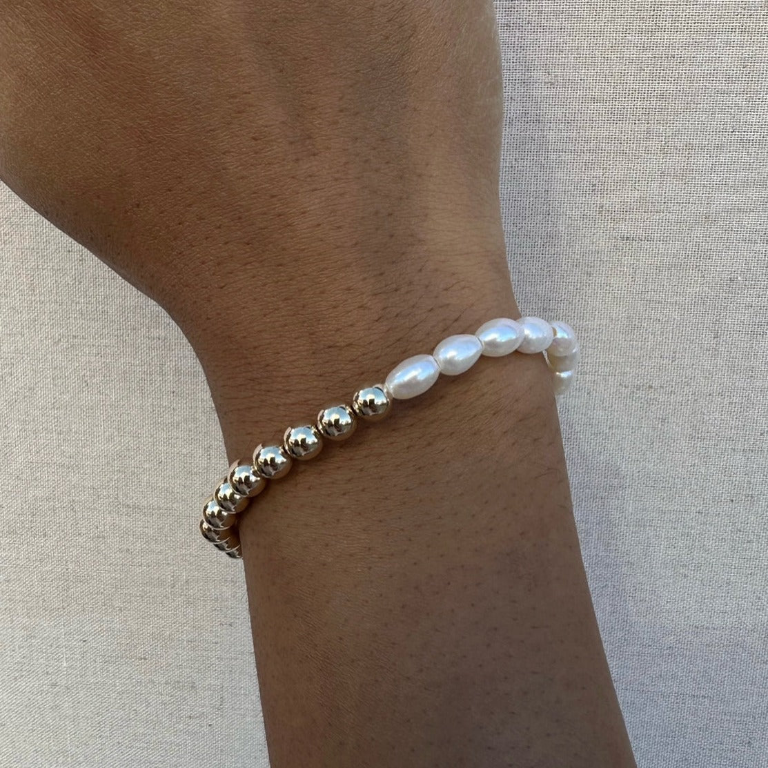 half pearl half juno bracelet (6mm)