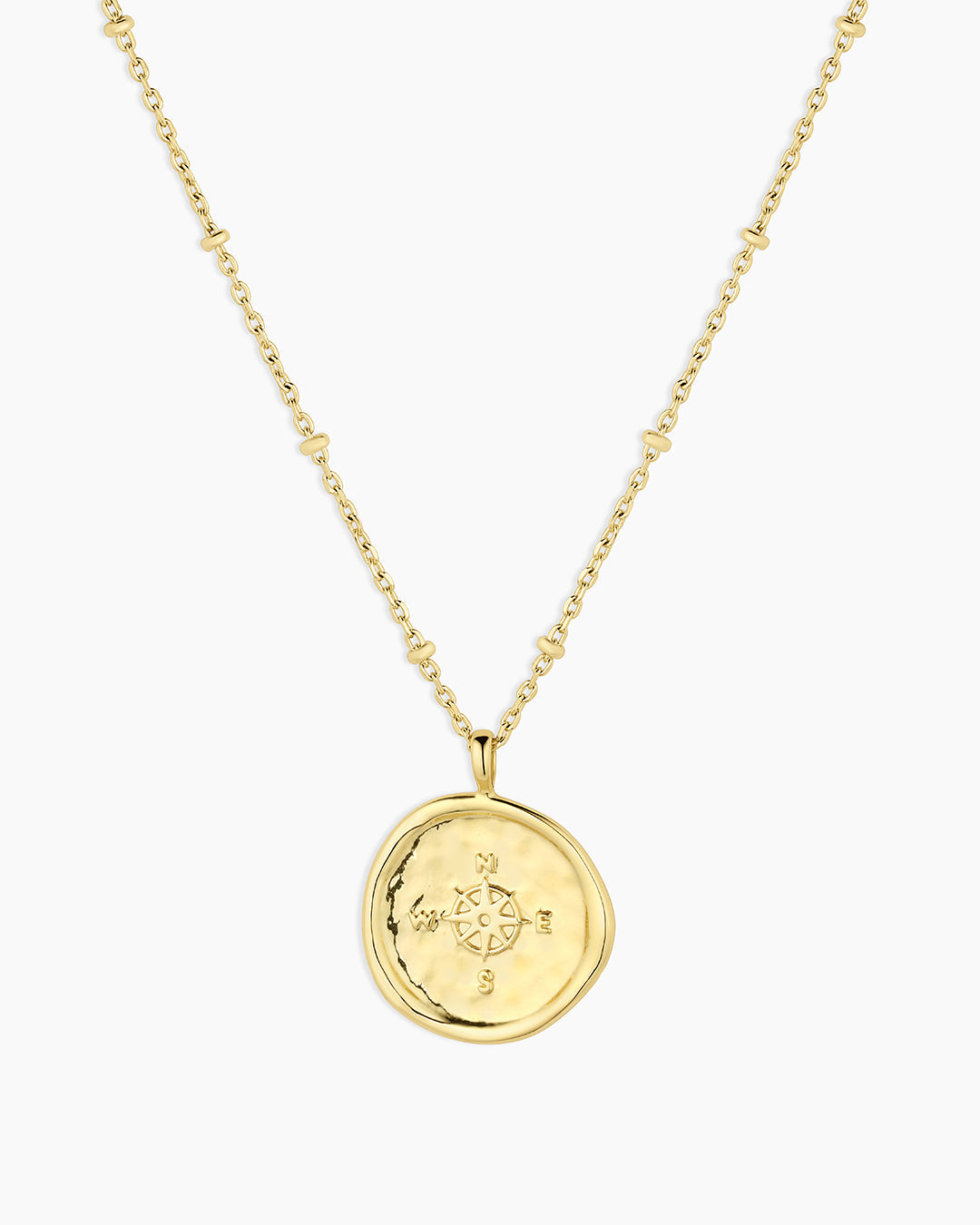 14k Gold Compass Coin Necklace