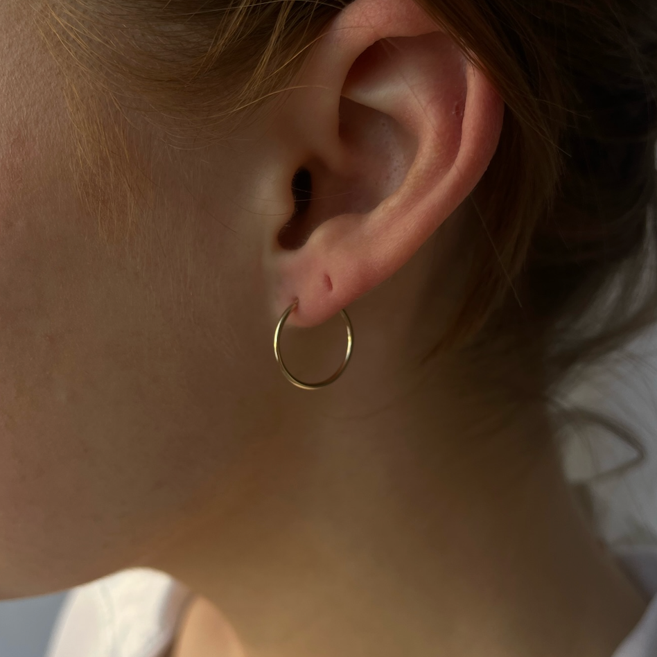 14k infinity hoops