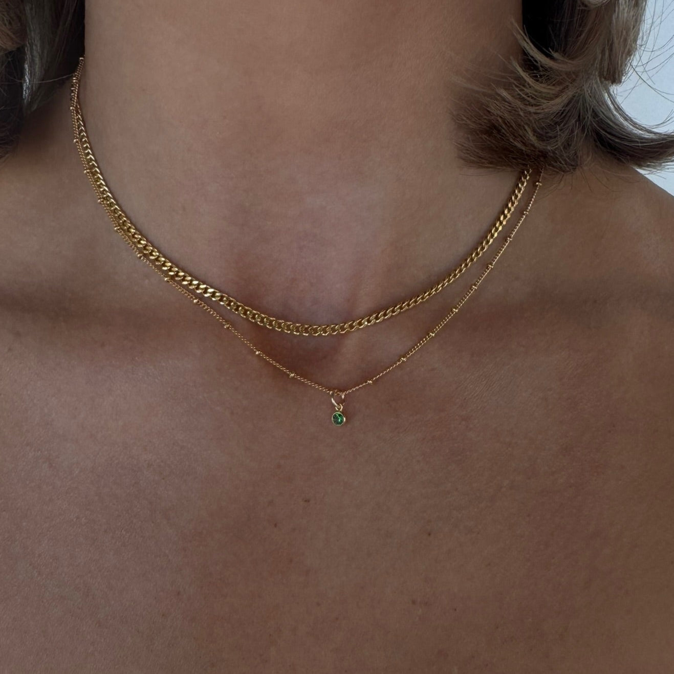 gabi choker + birthstone necklace layering set