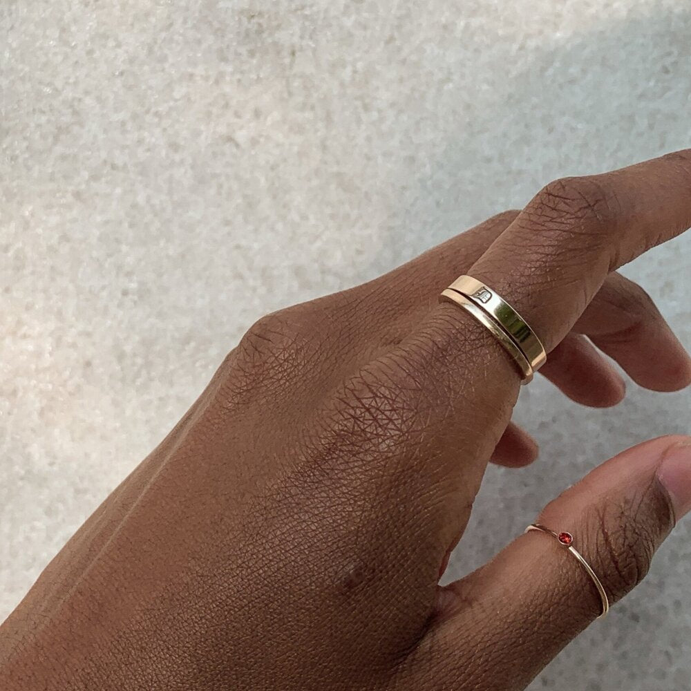 14k custom old english ring
