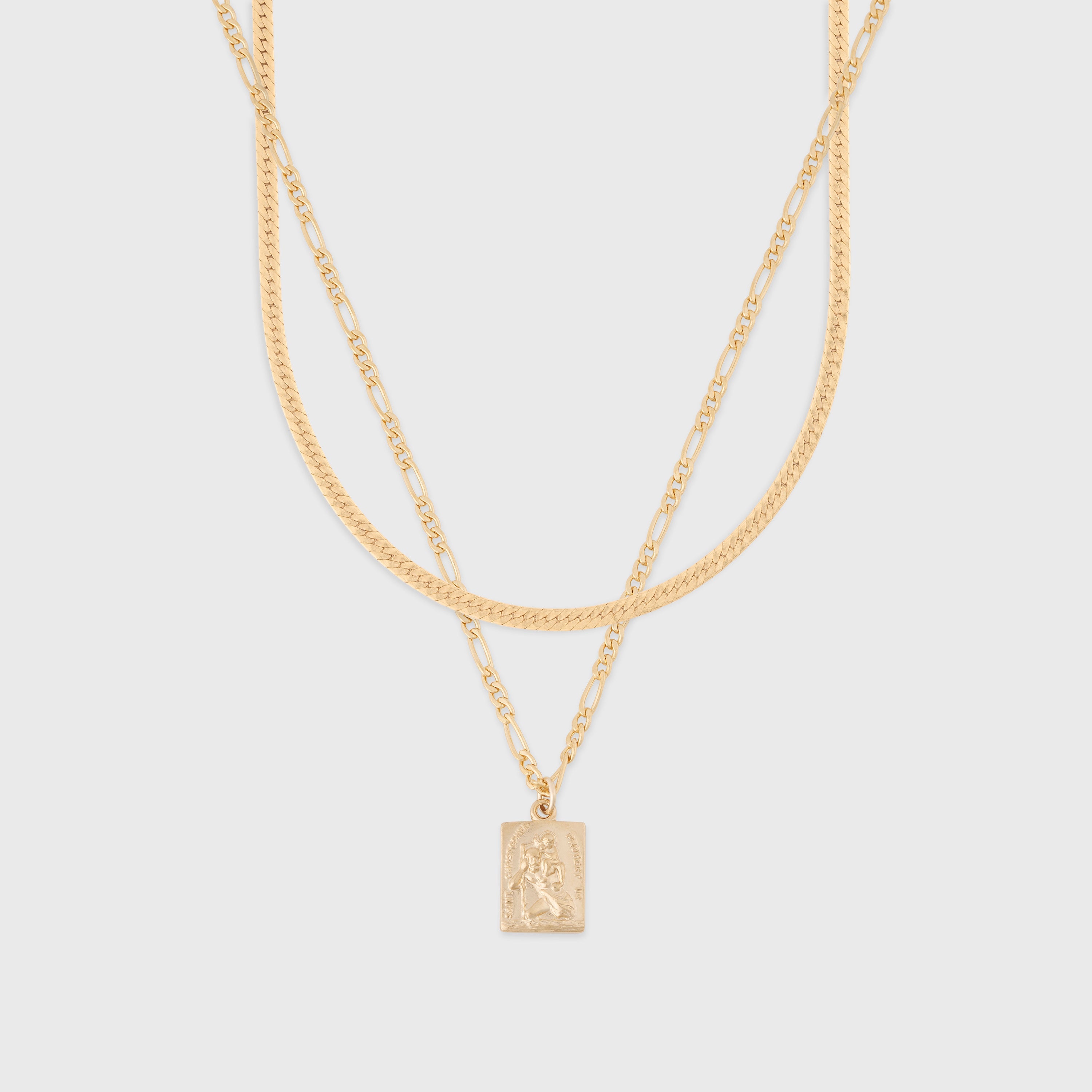 herringbone + st. christopher layering set