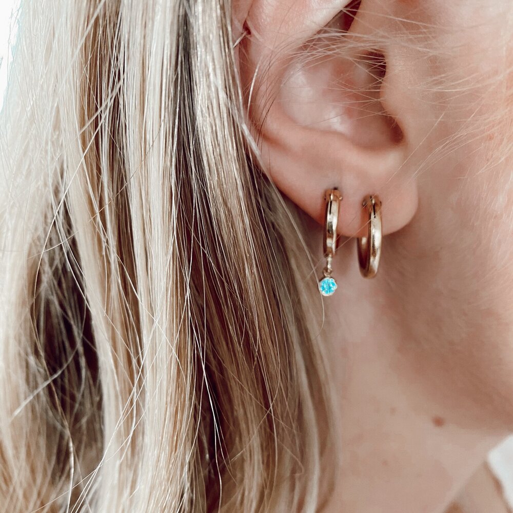 birthstone mini hoops (13mm)