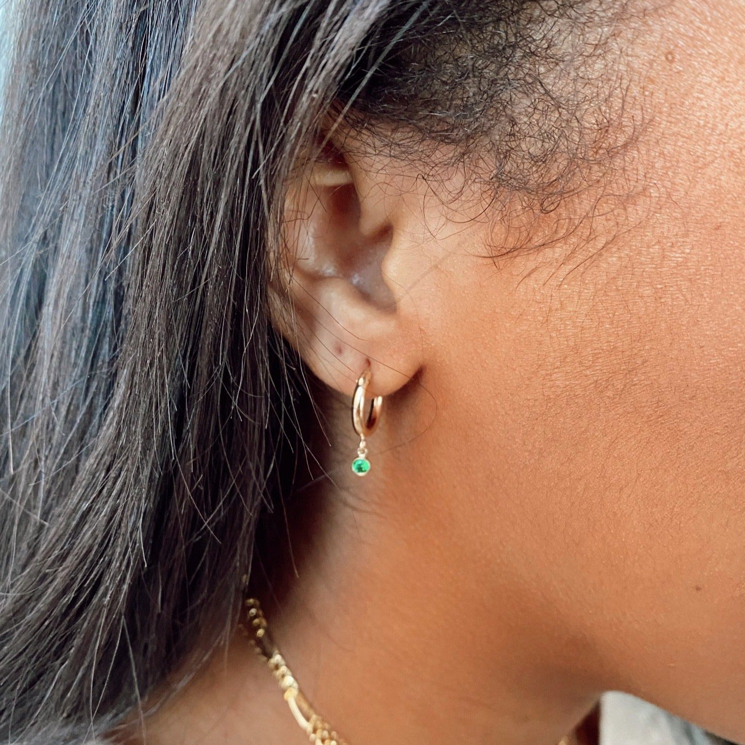 birthstone mini hoops (13mm)