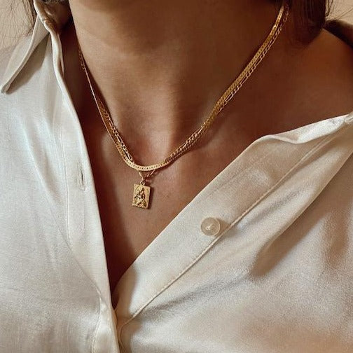 herringbone + st. christopher layering set