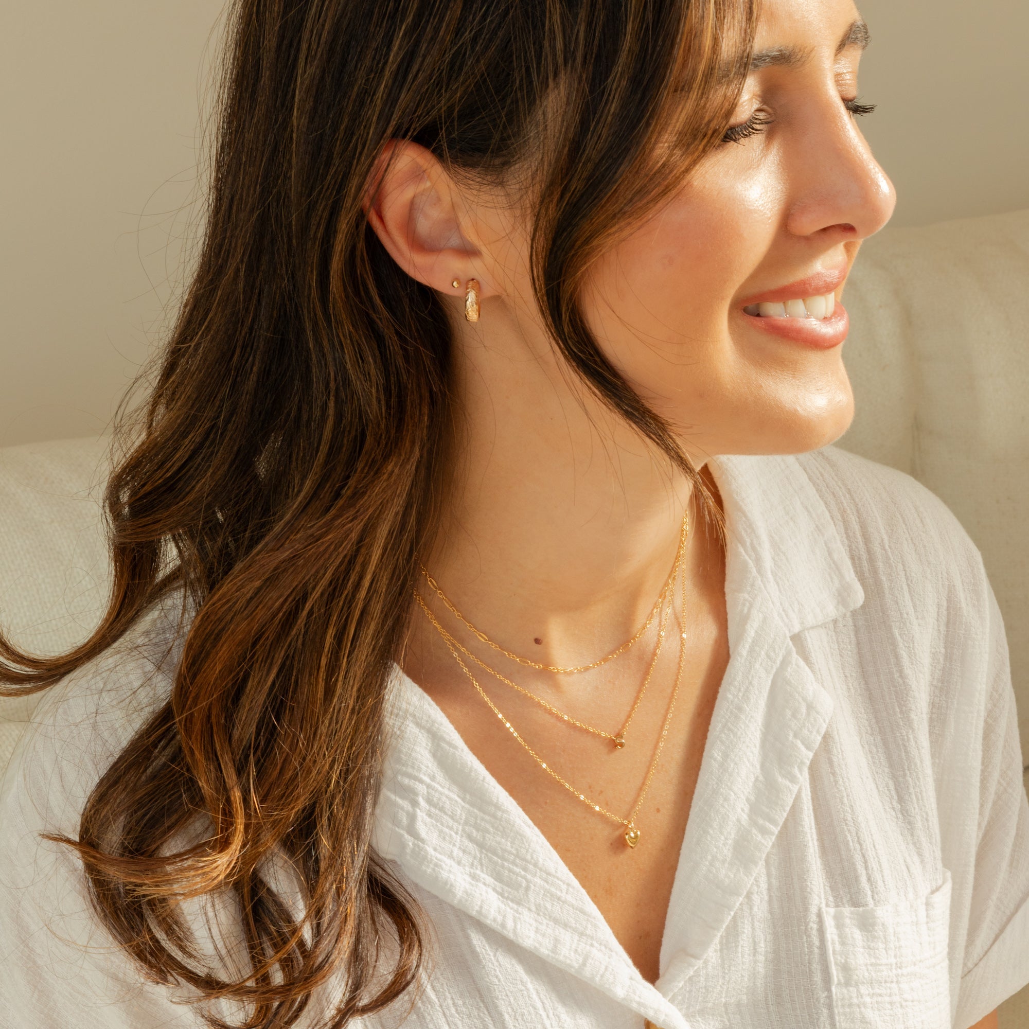 14k gold Layered Necklace Set