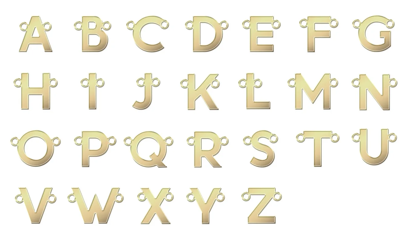 gold filled block initials