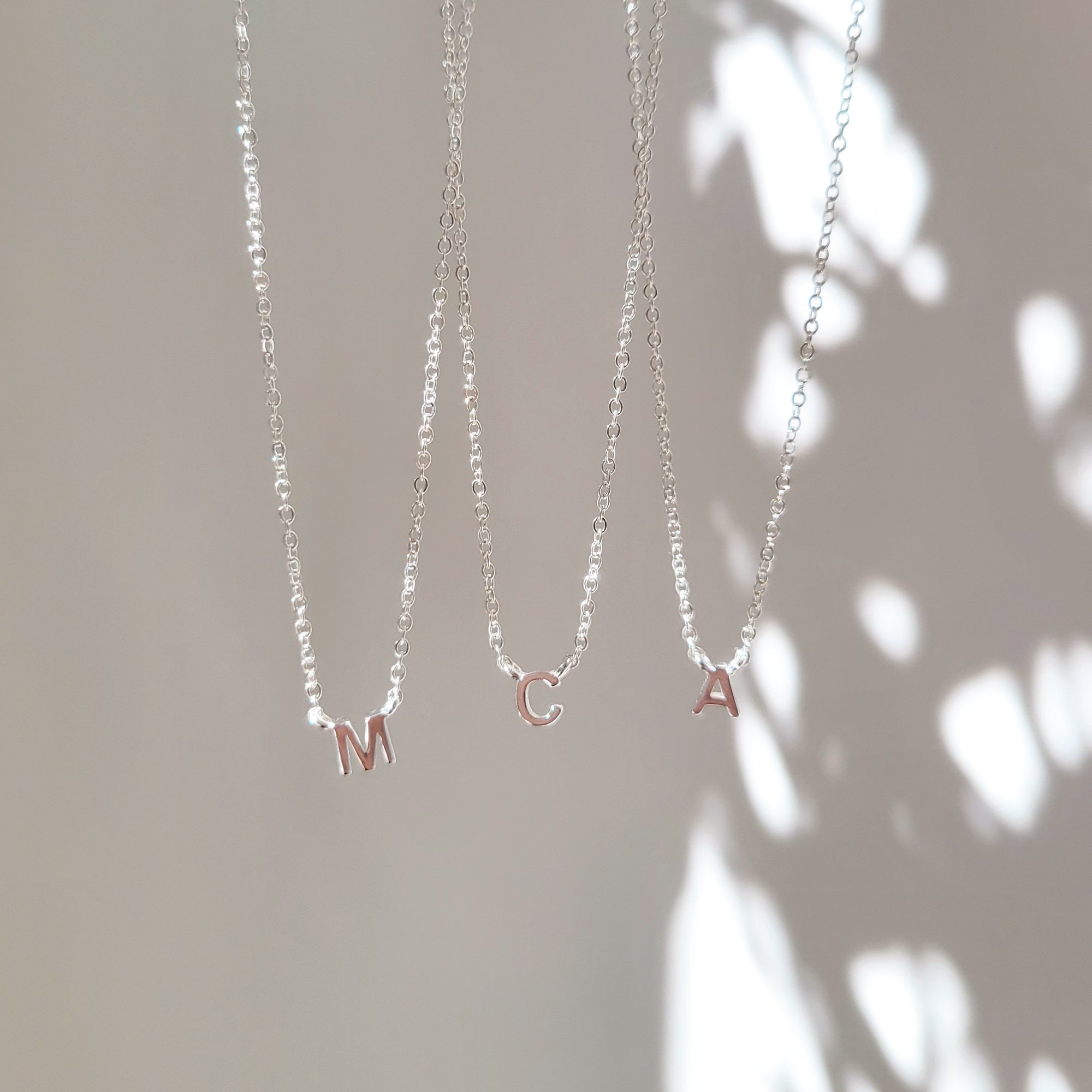 14K GOLD Tiny Initial Necklace