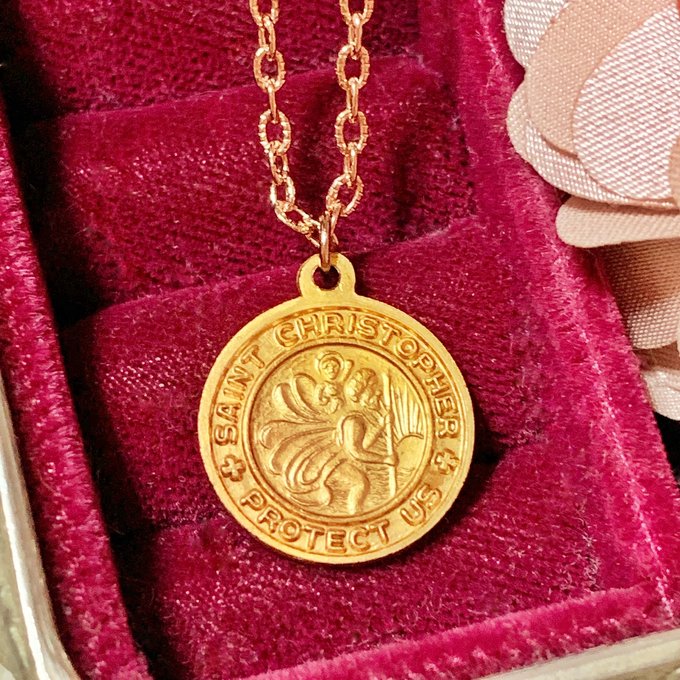 14K Gold Saint Christopher Traveler’s Necklace