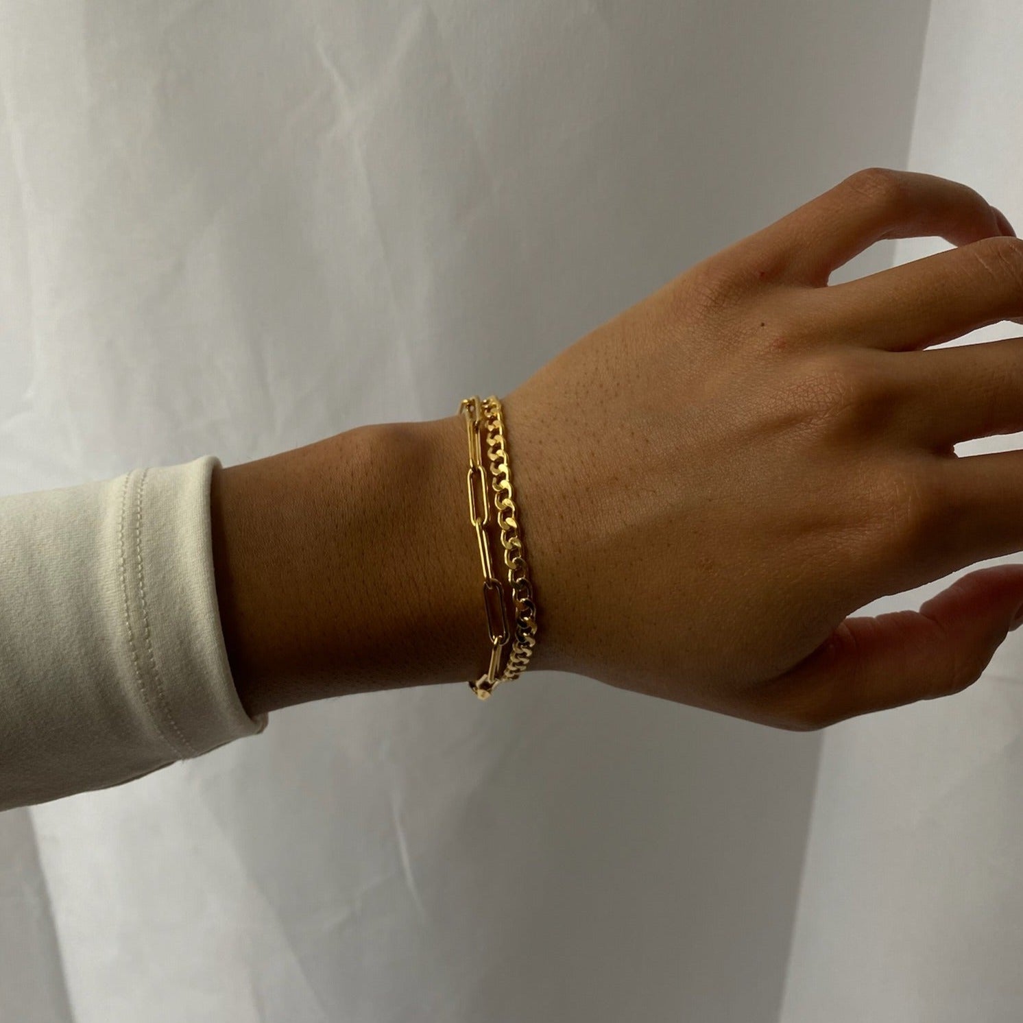 millie + chunky paperclip bracelet stacking set