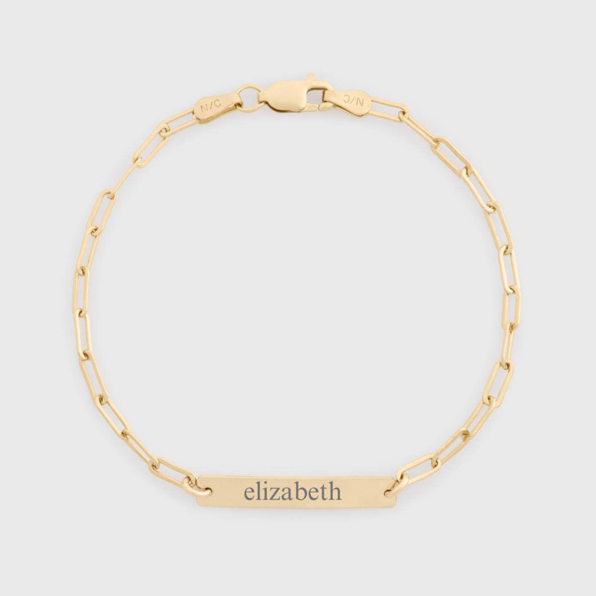 custom nameplate paperclip bracelet