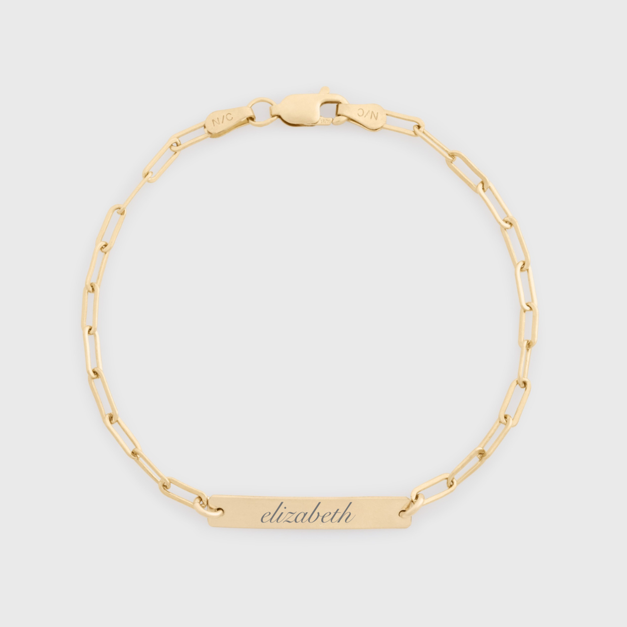 custom nameplate paperclip bracelet