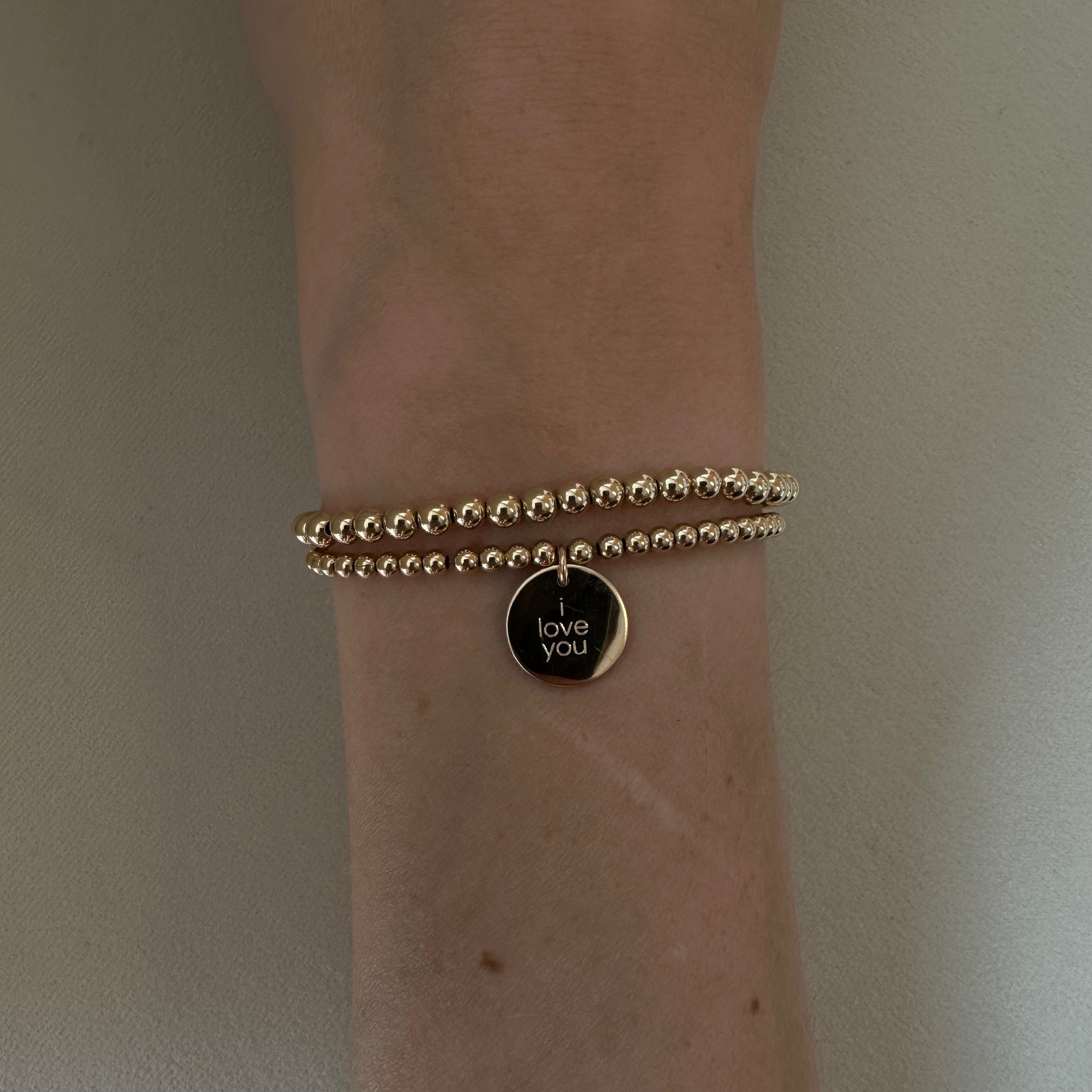 i love you juno bracelet double stack (3+4mm)