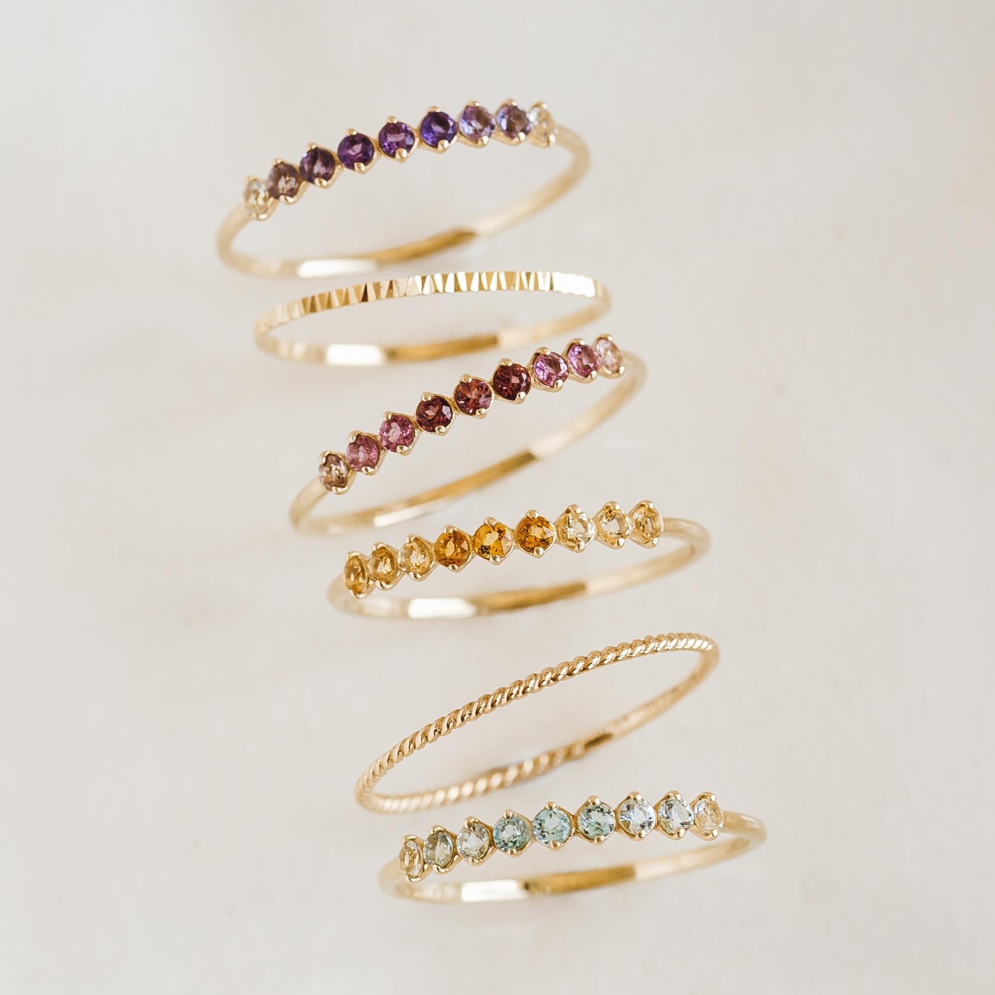 November Birthstone Ring 14k Gold - Ombre Citrine