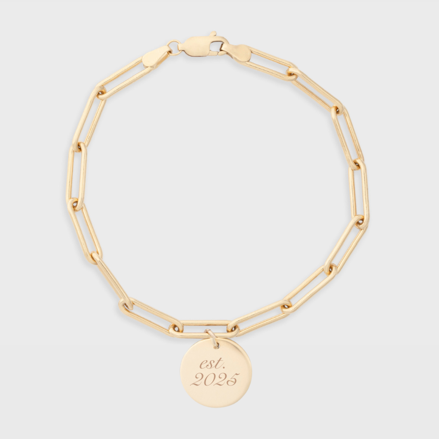 custom chunky paperclip charm bracelet