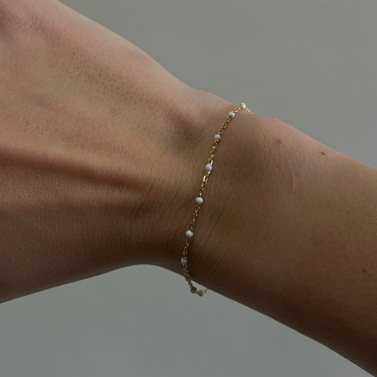 14k white daisy bracelet
