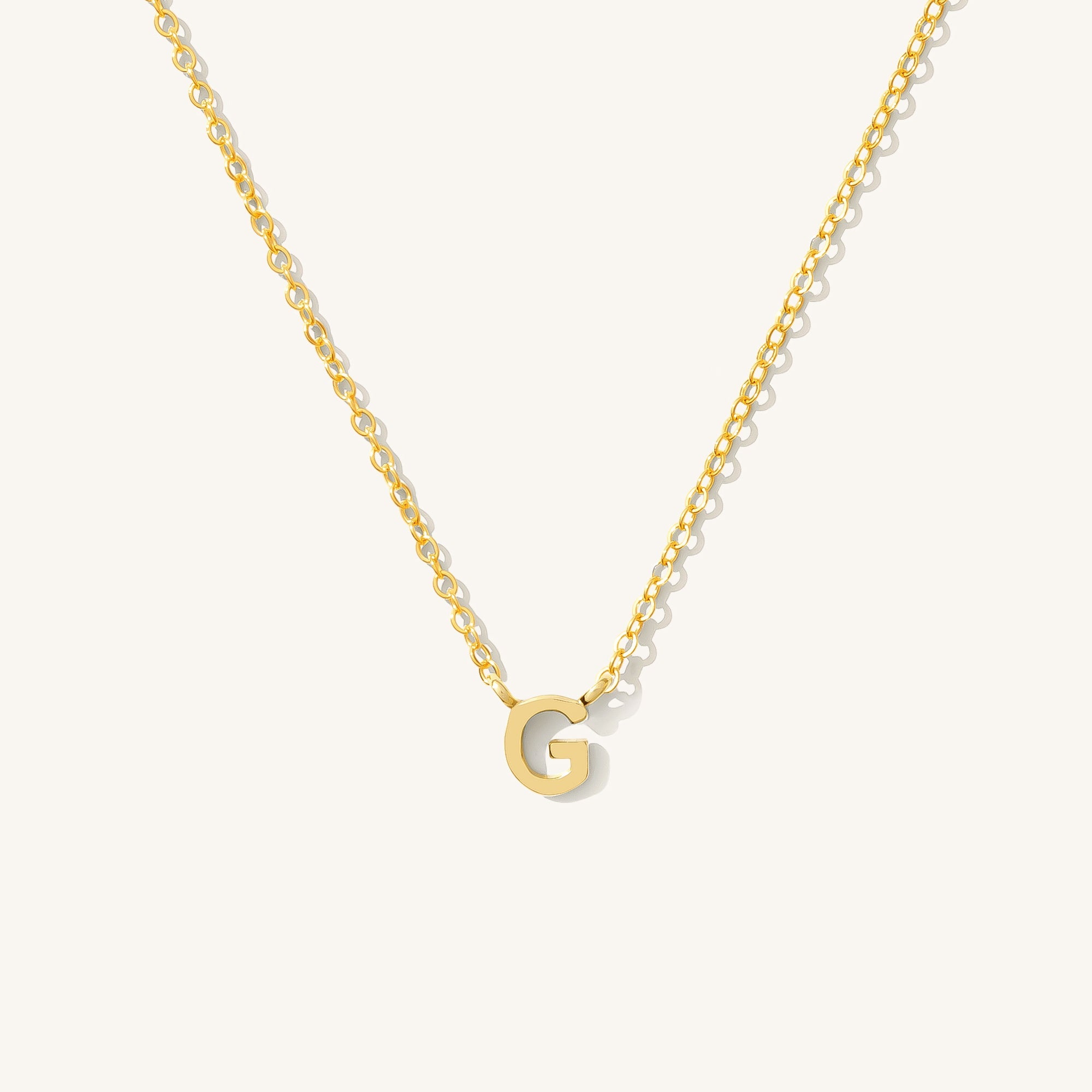 14K GOLD Tiny Initial Necklace