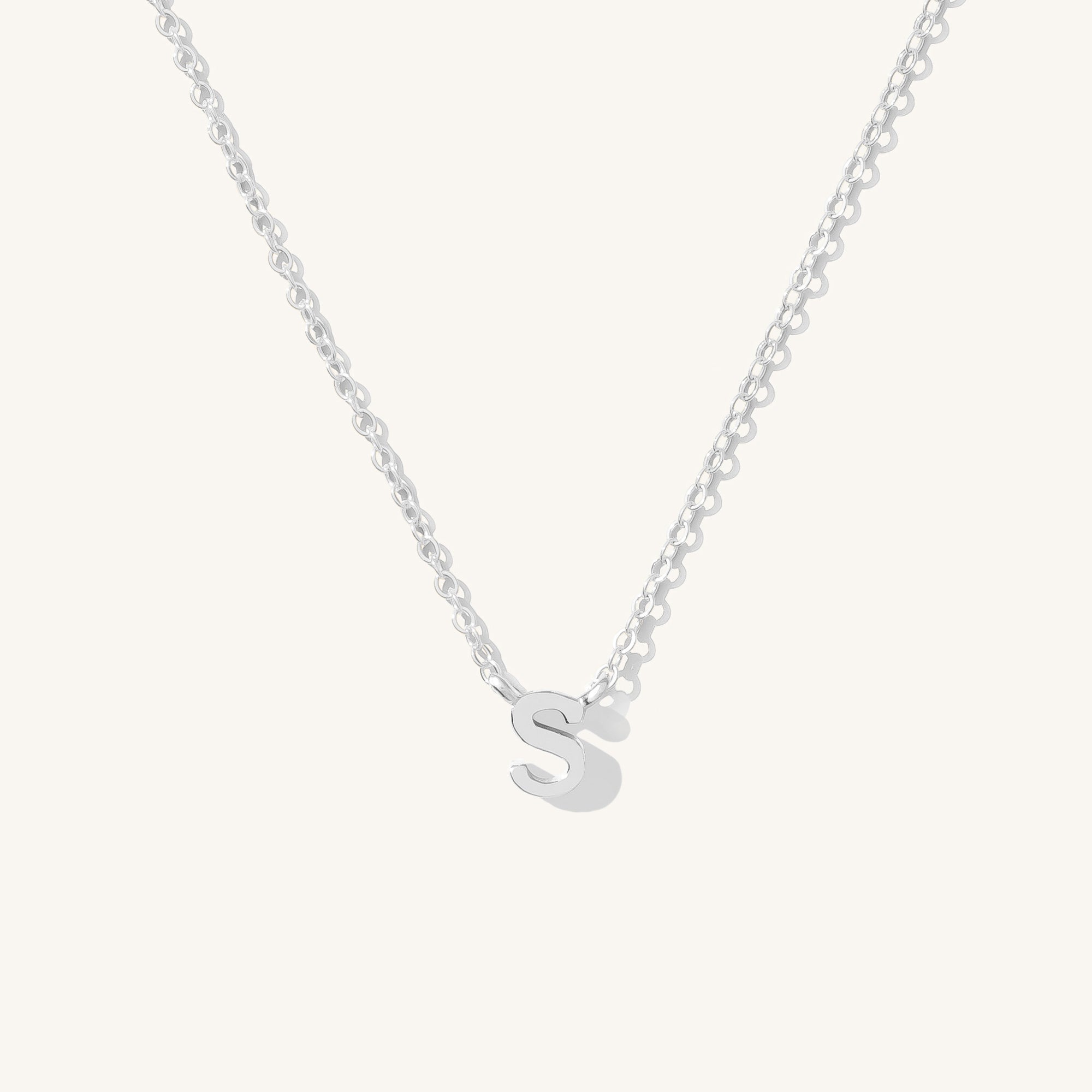 14K GOLD Tiny Initial Necklace