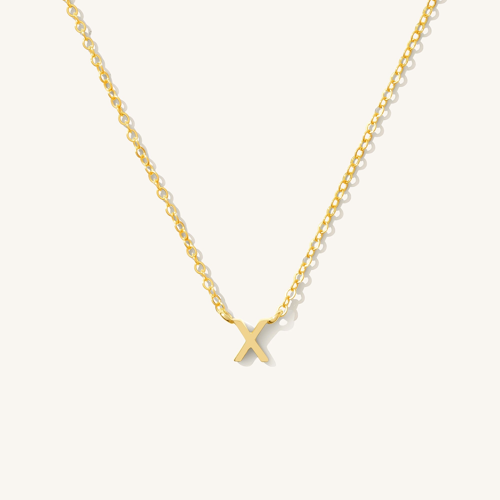 14K GOLD Tiny Initial Necklace
