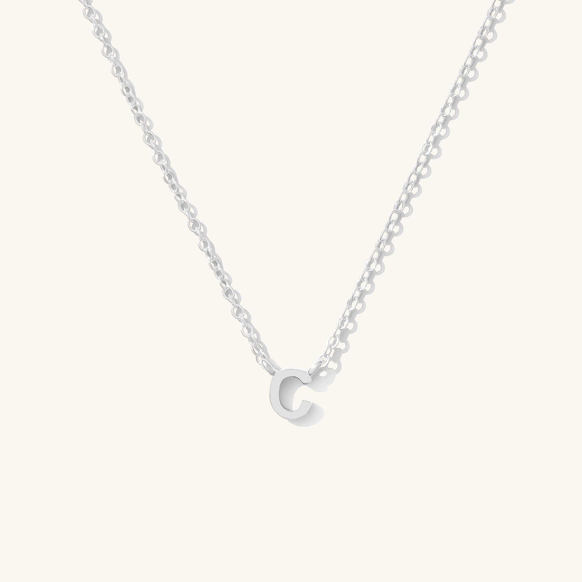 14K GOLD Tiny Initial Necklace
