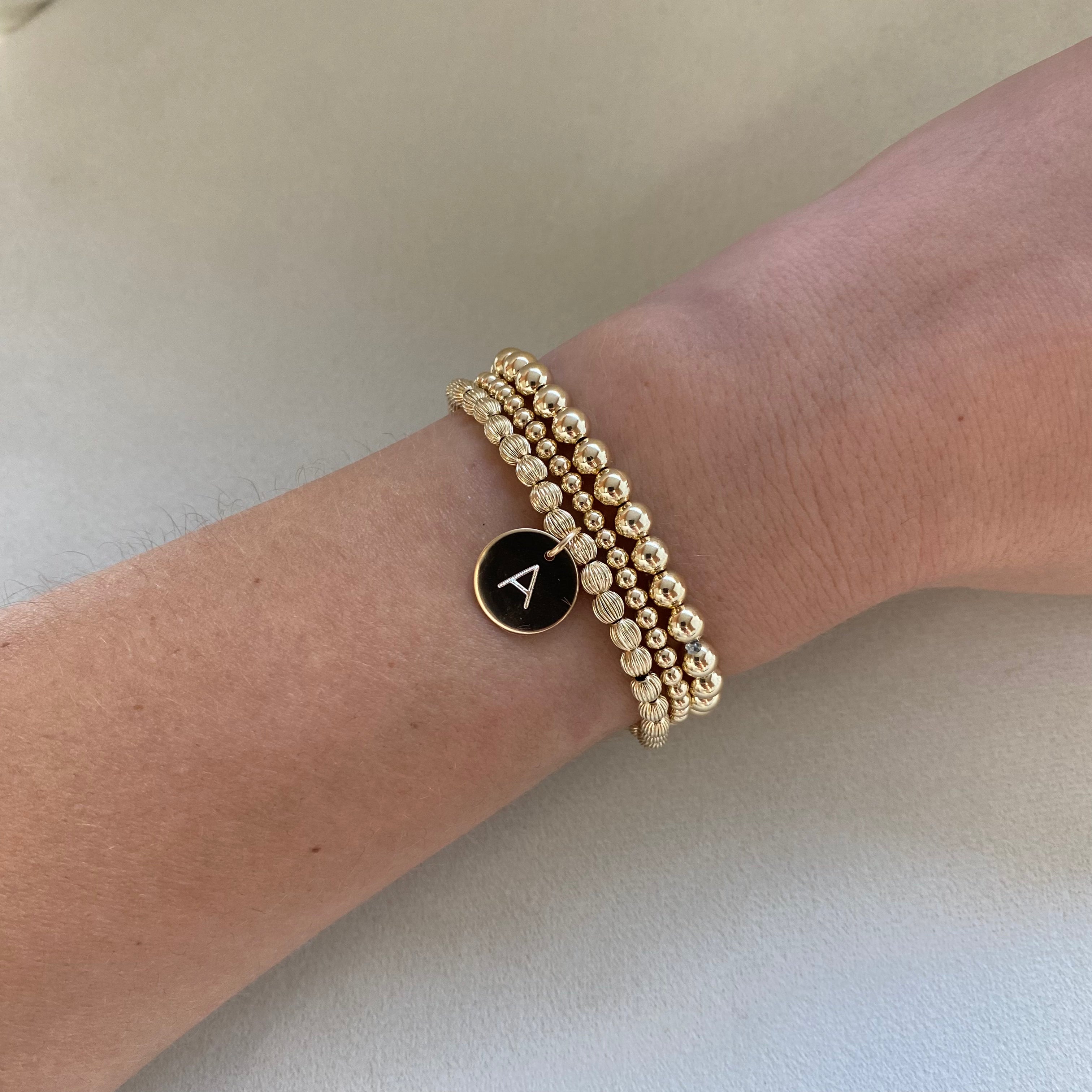 fancy initial juno bracelet triple stack (3+4+5mm)